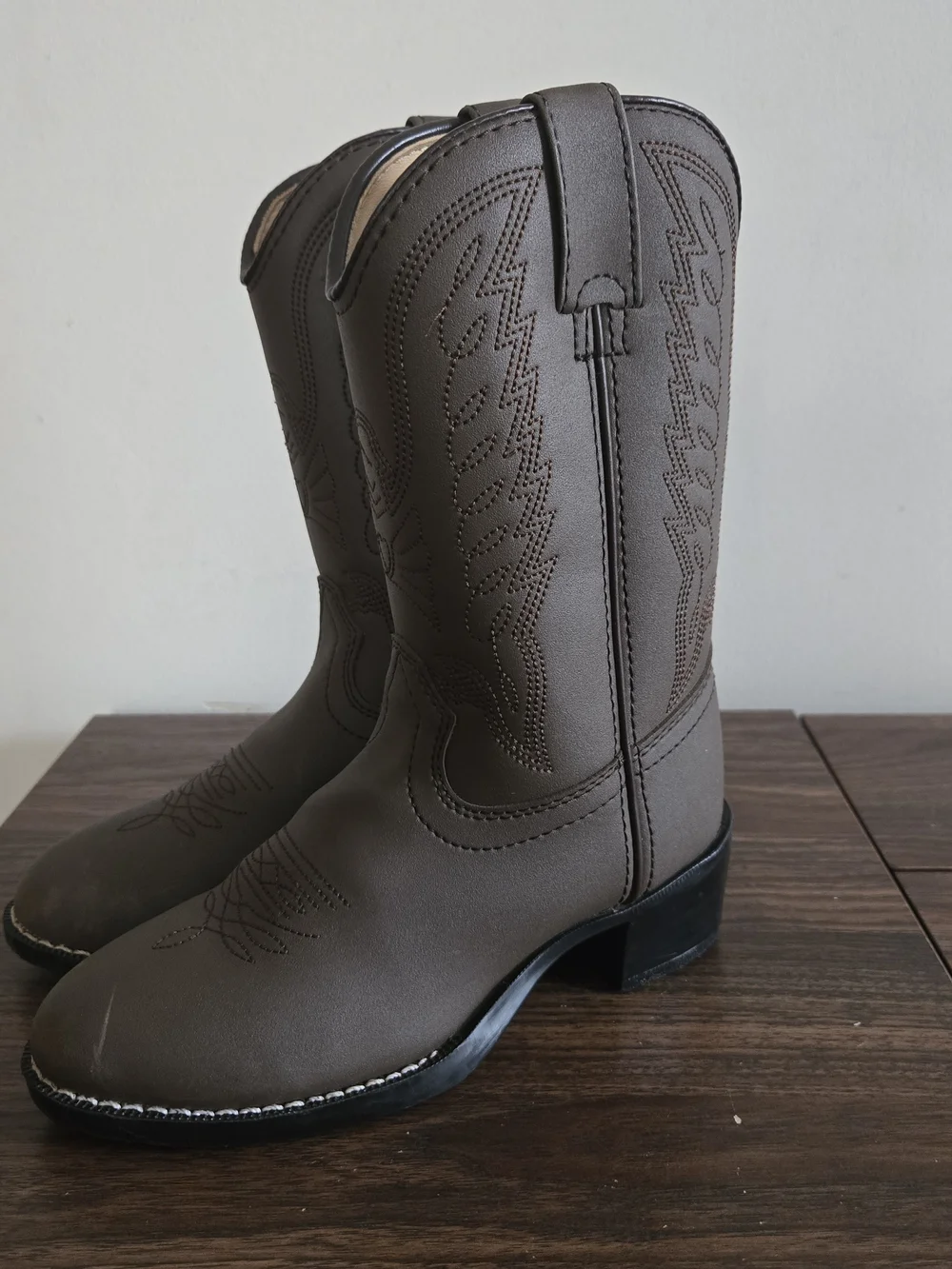 Durango Western Cowboy Boots KIDS Size 13C Dark Tan Distressed BT804